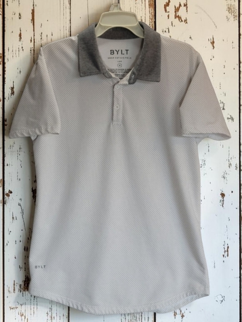 BYLT Basics Drop-Cut LUX Polo - Light Gray - Size Medium